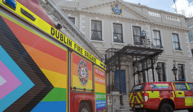Dublin Fire Brigade unveil new-look truck emblazoned in Pride colours Dublin Fire Brigade unveil new-look truck emblazoned in Pride colours