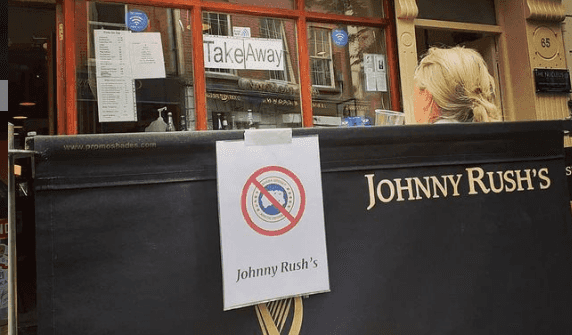 City centre bar displays sign banning Canada Goose clothing City centre bar displays sign banning Canada Goose clothing