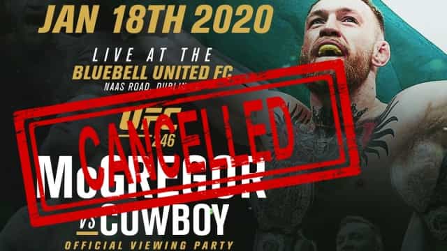 UFC 246 viewing party in Dublin cancelled on advice from Gardai