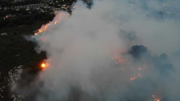 Two firefighters hospitalised fighting southside gorse blaze