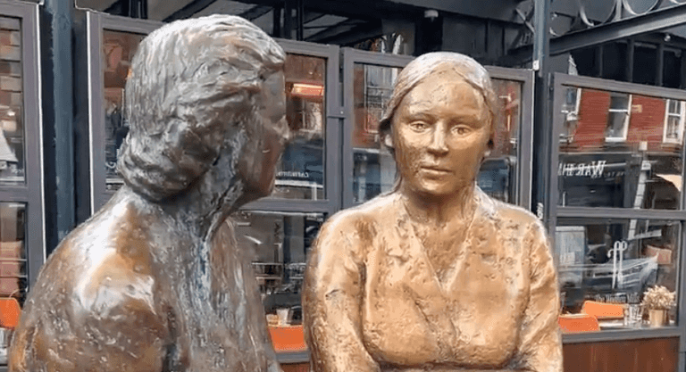 Have you noticed “The Hags with the Bags” on Liffey Street?