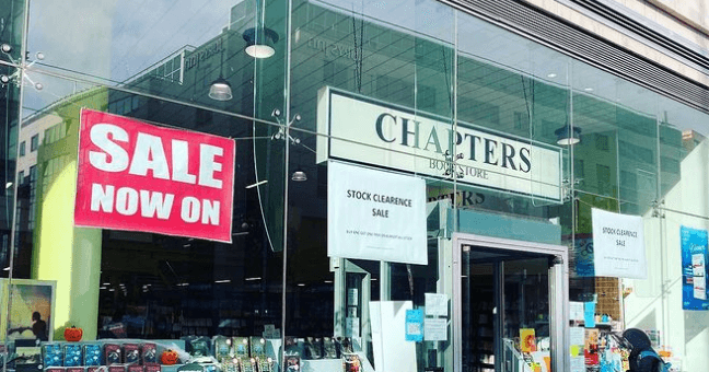 Chapters announce closing date “after almost 40 wonderful years in business”