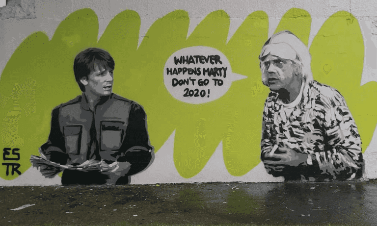 ‘Don’t go to 2020’ – Sound advice from Dublin’s newest Back to the Future mural ‘Don’t go to 2020’ – Sound advice from Dublin’s newest Back to the Future mural