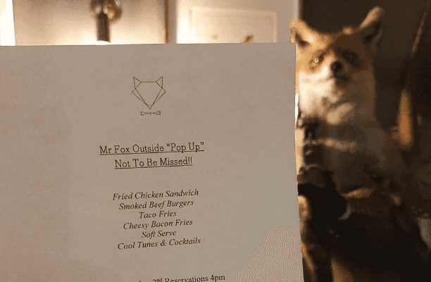 Mr Fox and BAR 1661 are holding an outdoor pop up over the next two weekends Mr Fox and BAR 1661 are holding an outdoor pop up over the next two weekends