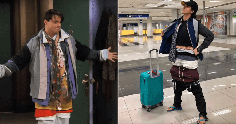 Passenger wears all her clothes to avoid baggage fees at airport Passenger wears all her clothes to avoid baggage fees at airport
