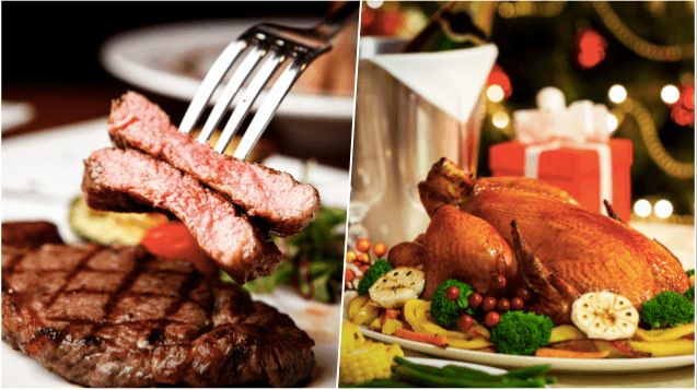 25 per cent would prefer steak over turkey for Christmas dinner