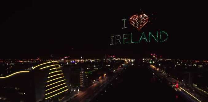 WATCH: Dublin skyline illuminated by 500 drones for stunning St Patrick’s Day light display WATCH: Dublin skyline illuminated by 500 drones for stunning St Patrick’s Day light display