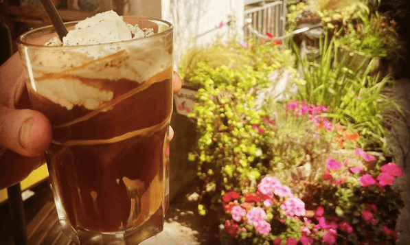 Another day, another boozy iced latte to enjoy in the sun Another day, another boozy iced latte to enjoy in the sun