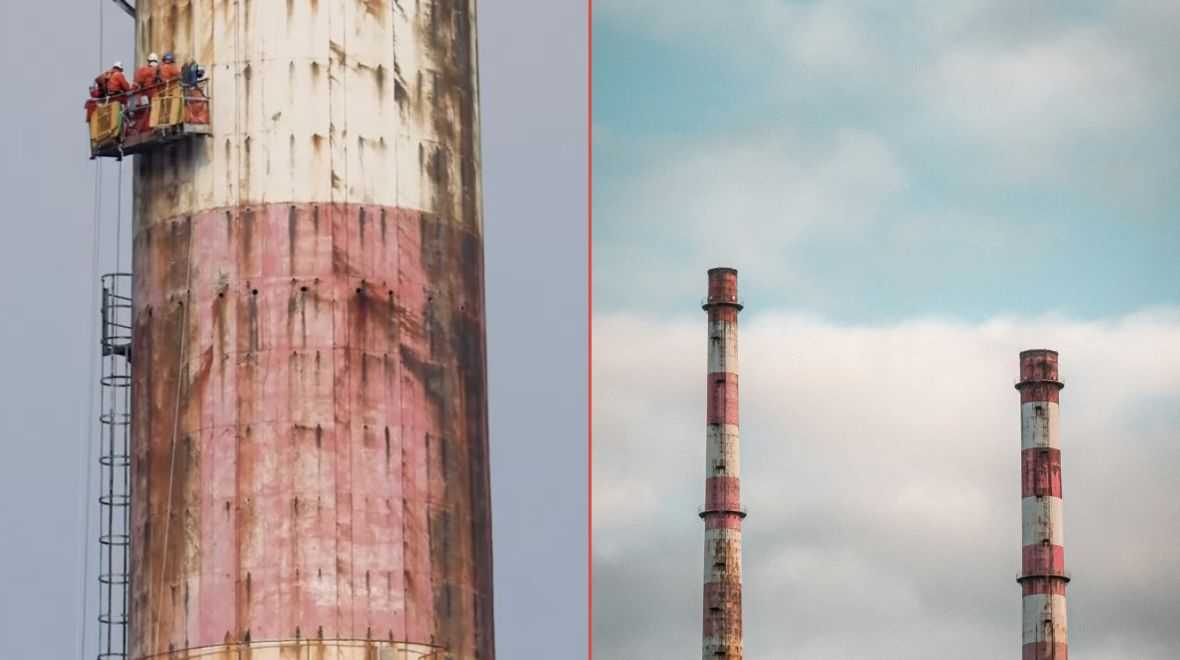 Assessment work is underway ahead of giving Poolbeg Towers a lick of paint