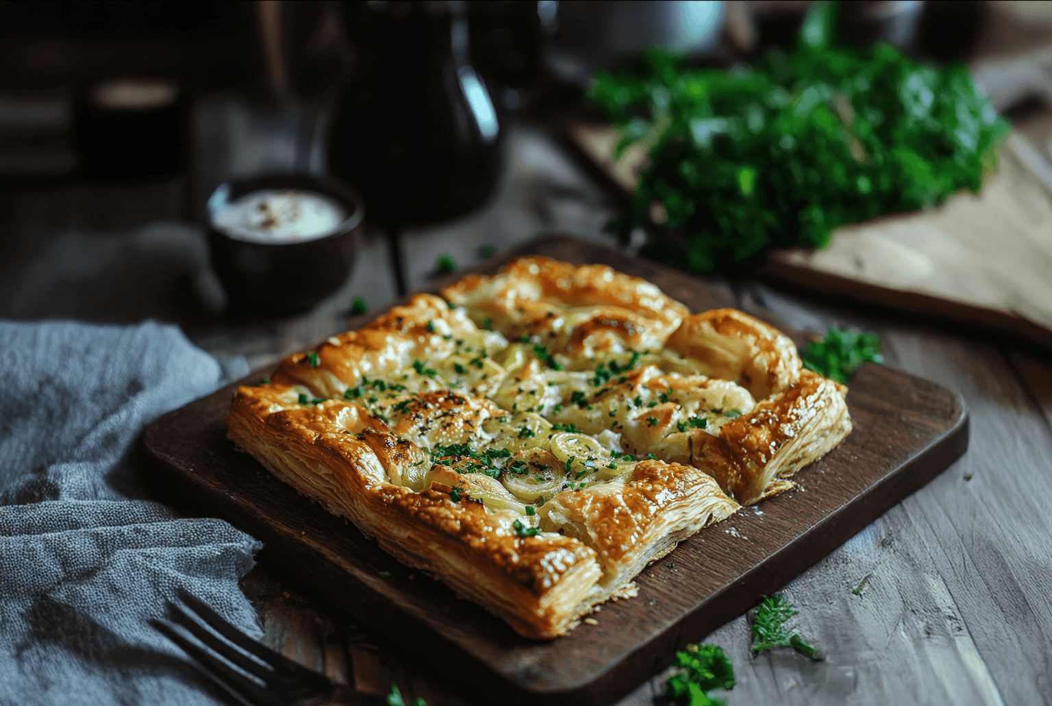 Leeks are the star of the show with this delicious Leek, Blue Cheese & Thyme Tarte Tatin – A Flaky, Savoury Delight