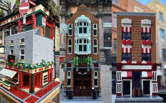 Lego versions of Kehoes, The Stags Head and the The Long Hall in Dublin