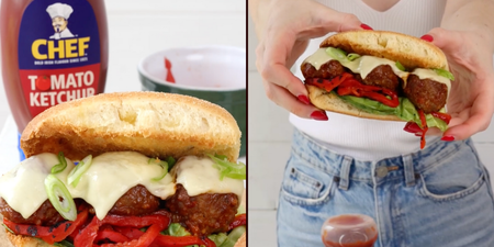 This meatball sub with a spicy ketchup glaze is the saucy saviour you need to make for lunch